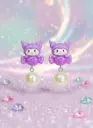 Cute Purple Rebel Squish Kuromi Cartoon Earring