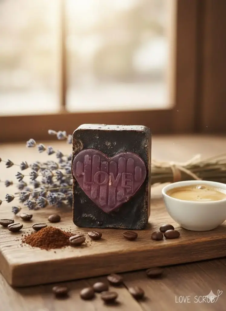 Rose Love Heart – Coffee Scrub Handmade Soap